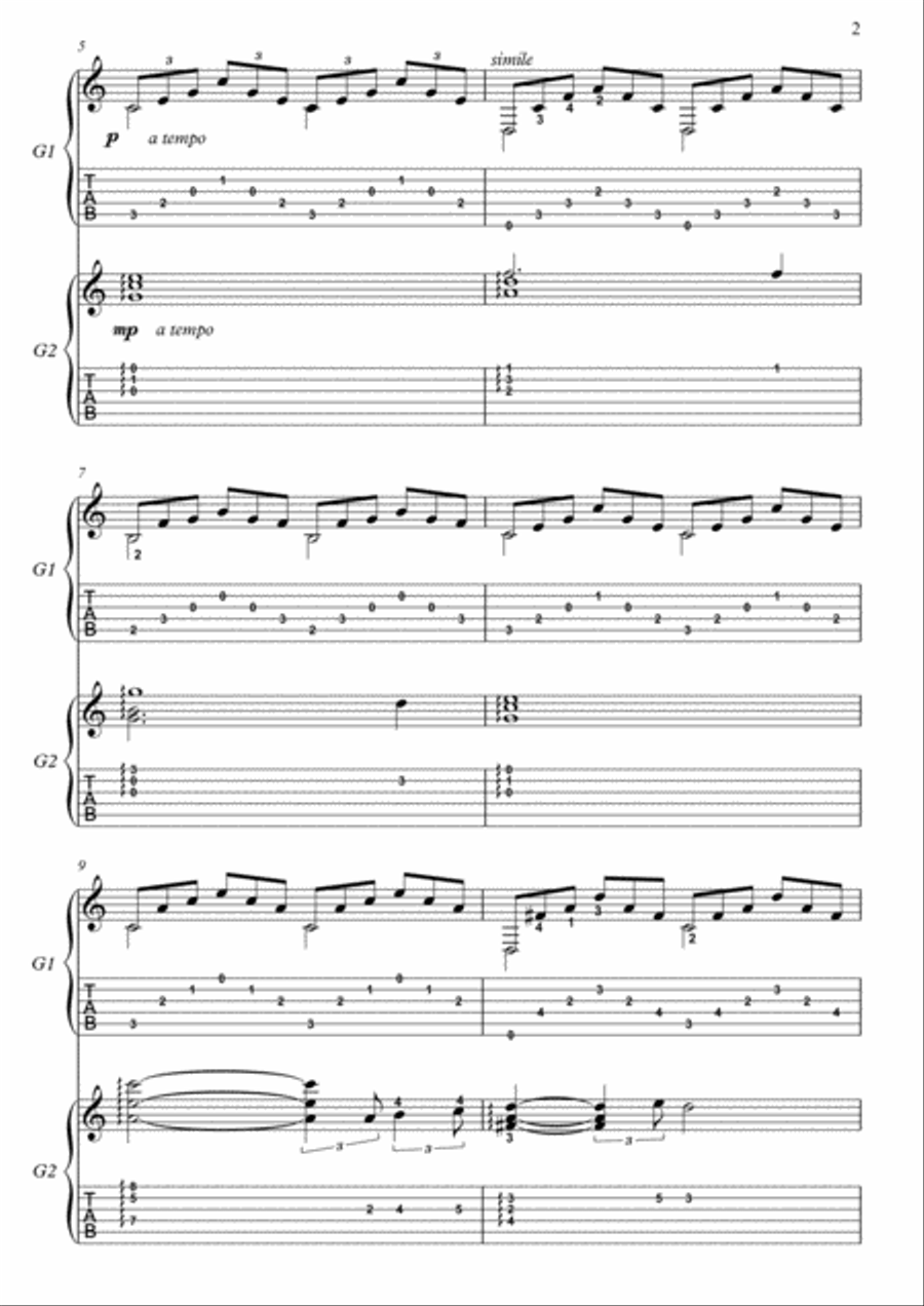 Ave Maria guitar duet Acoustic Guitar scores gallery preview page 2