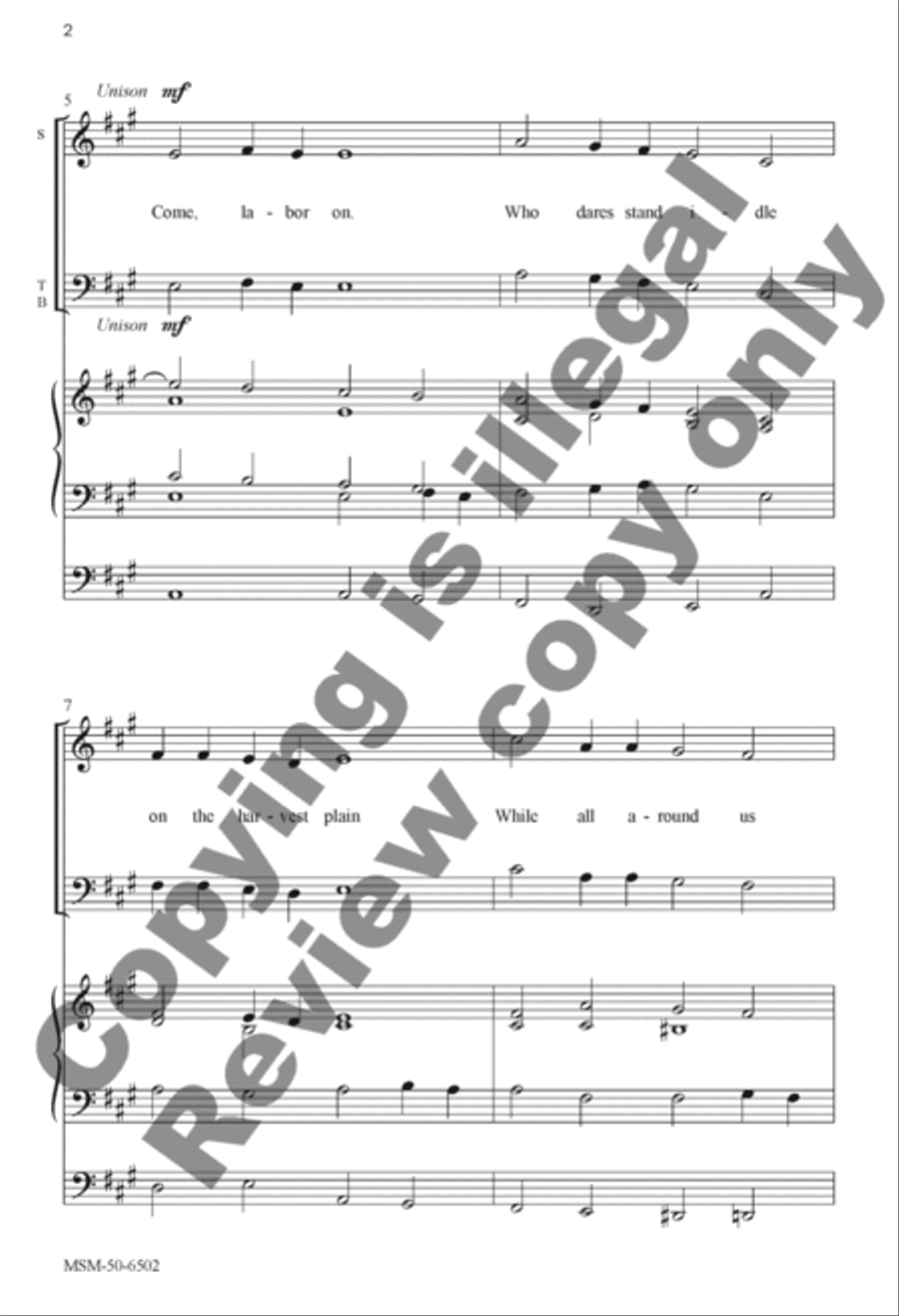 Come Labor On 4-Part scores gallery preview page 3