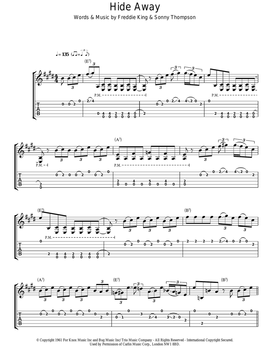 Hide Away Electric Guitar scores gallery preview page 1