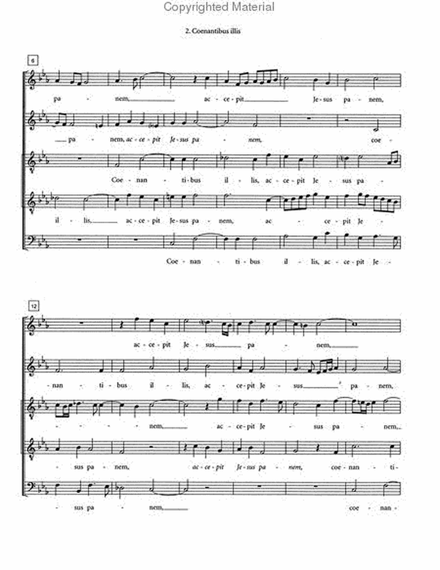 Coenantibus illis for SATTB Choir