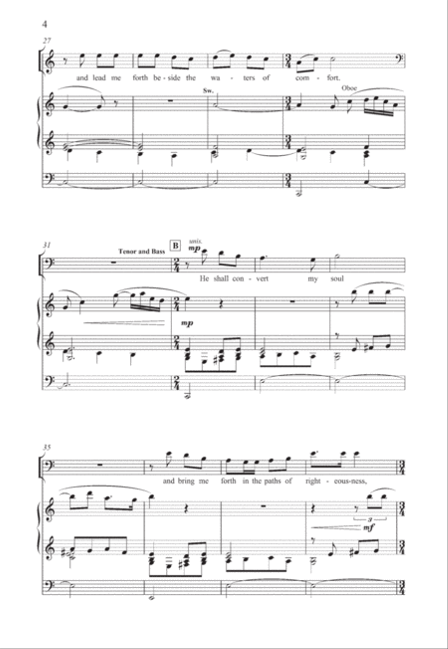 The Lord is my shepherd 4-Part scores gallery preview page 4