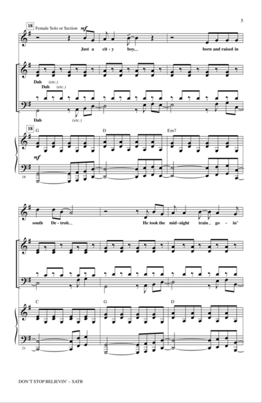 Don't Stop Believin' (arr. Roger Emerson) 4-Part scores gallery preview page 4