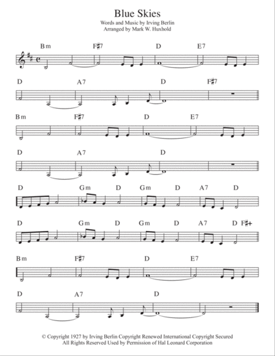 Blue Skies Piano scores gallery preview page 3
