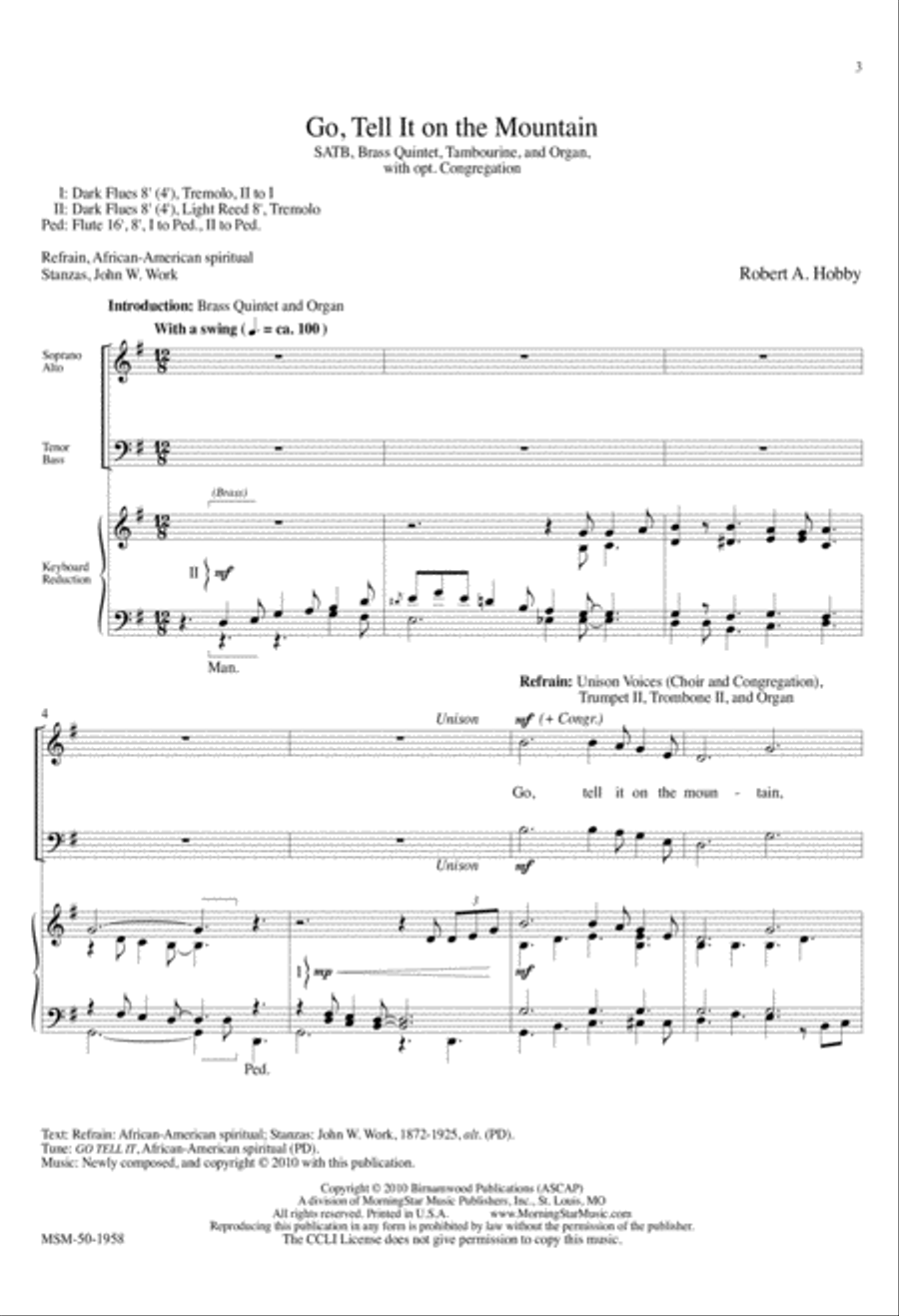 Go Tell It on the Mountain 4-Part scores gallery preview page 2