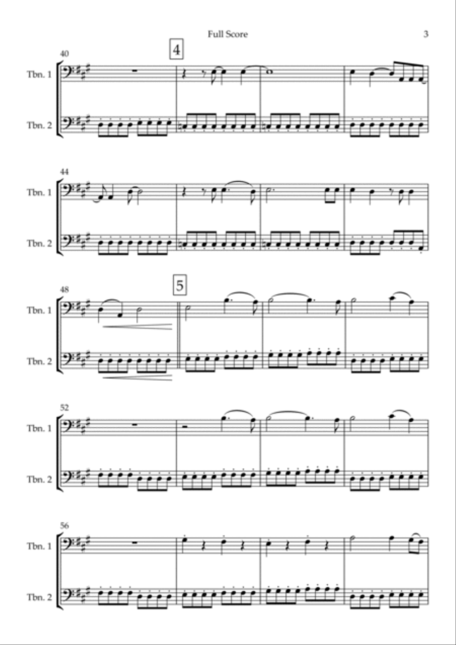 City Of Blinding Lights Trombone Duet scores gallery preview page 3