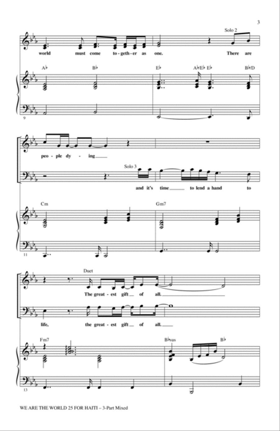 We Are The World 25 For Haiti 3-Part scores gallery preview page 2