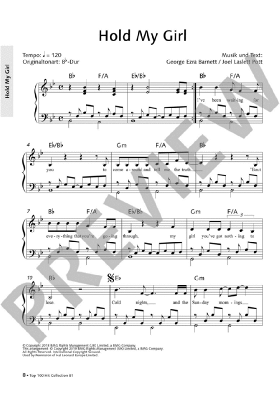 Top 100 Hit Collection 81 Vol. 81 Piano scores gallery preview page 4