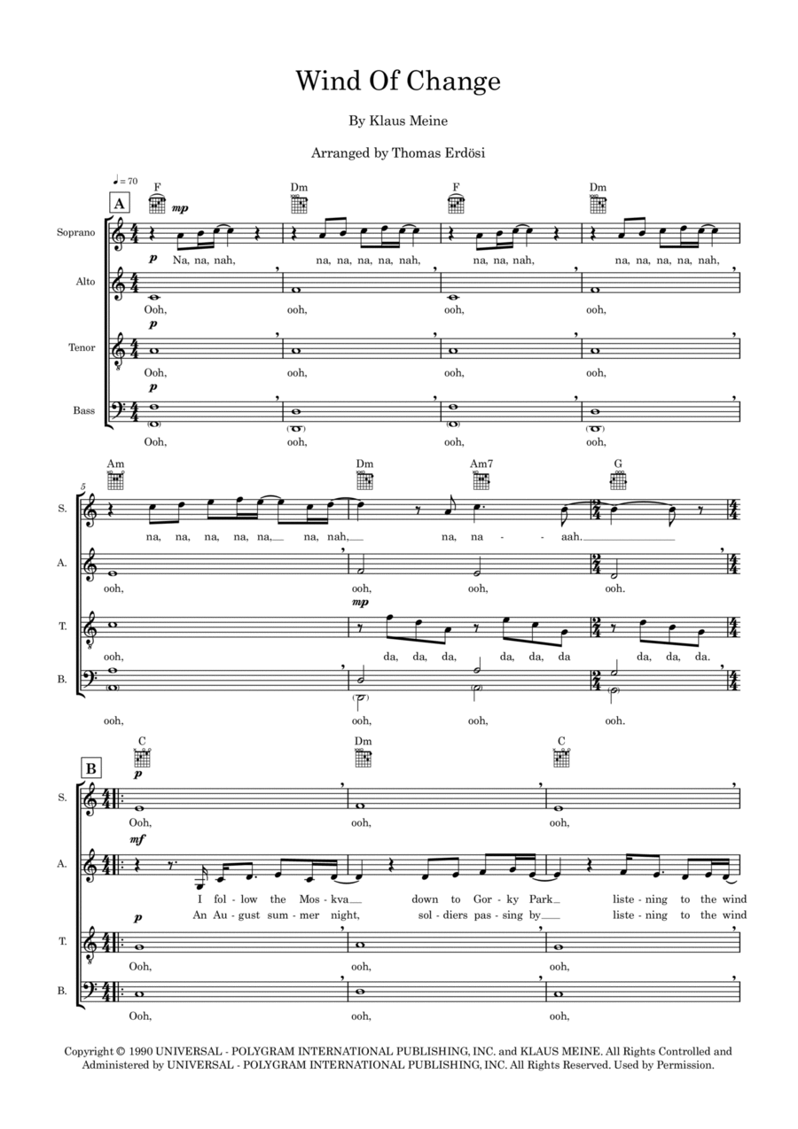 Wind Of Change 4-Part scores gallery preview page 1