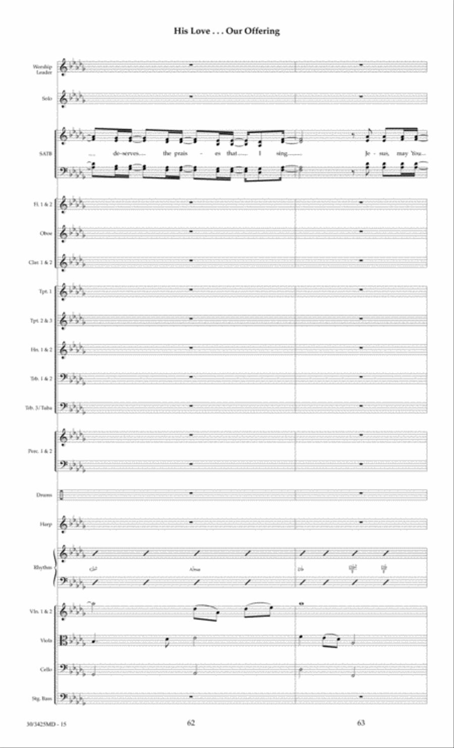 His Love...Our Offering - Orchestral Score and Parts Choir scores gallery preview page 18