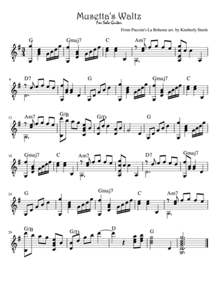 Musetta's Waltz for Guitar Solo