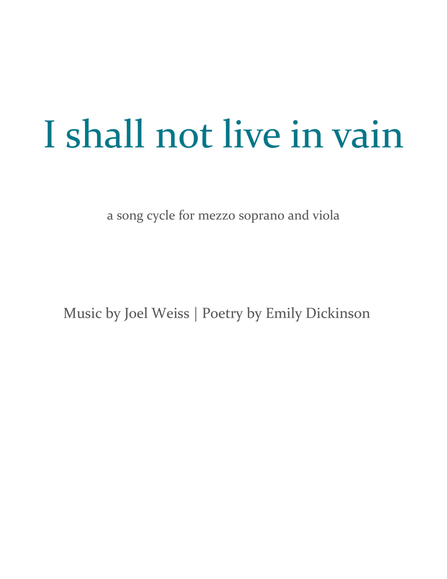 I Shall not Live in Vain Voice scores gallery preview page 1