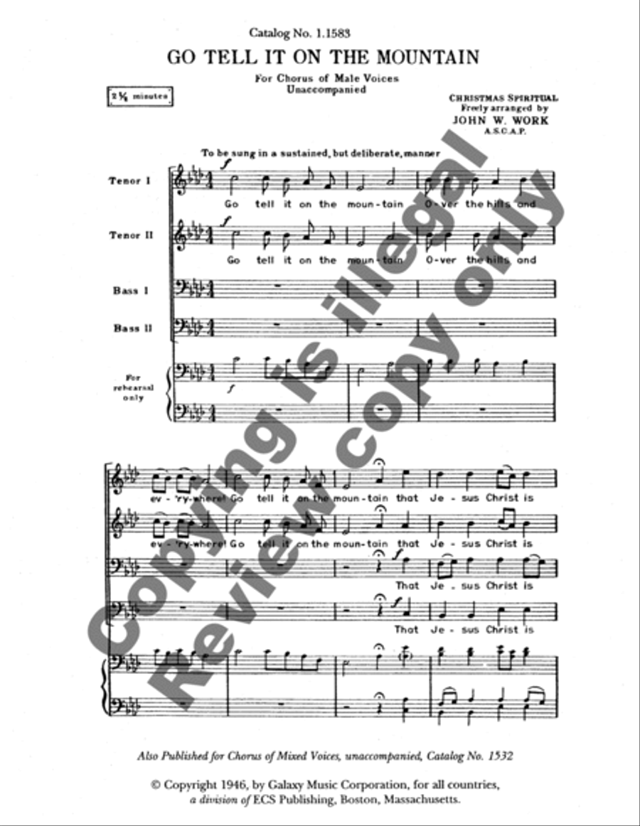 Go Tell It on the Mountain TTBB scores gallery preview page 8