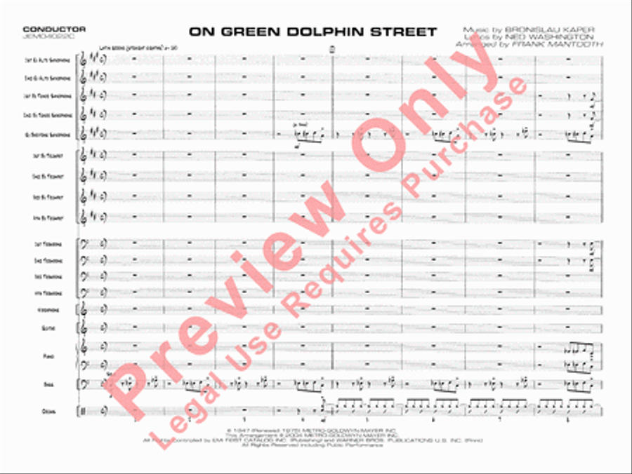 On Green Dolphin Street Jazz Ensemble scores gallery preview page 4