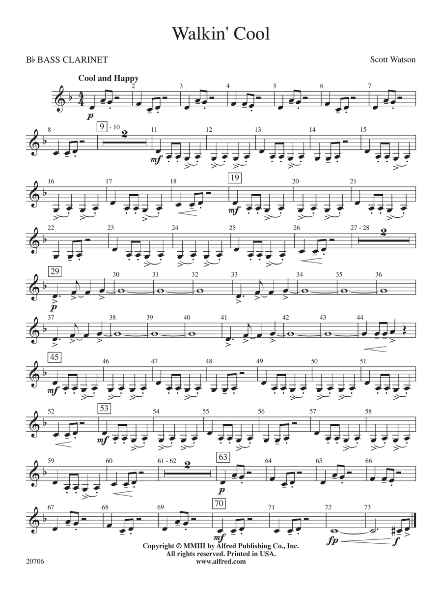 Walkin' Cool: B-flat Bass Clarinet