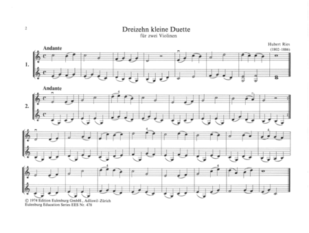 13 little duets for 2 violins String Duet - Sheet Music