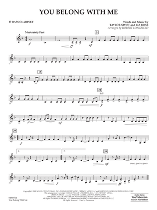 You Belong With Me (arr. Robert Longfield) - Bb Bass Clarinet