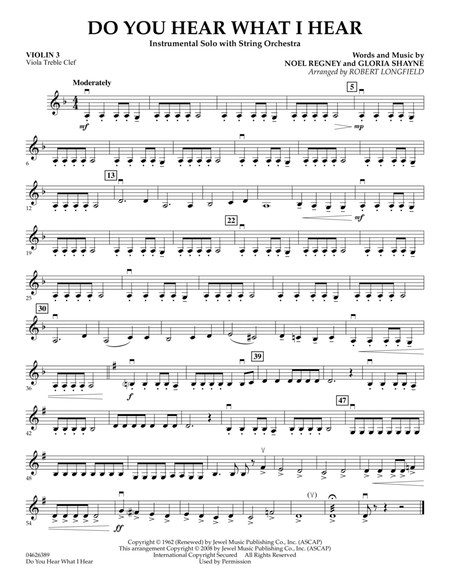 Do You Hear What I Hear - Violin 3 (Viola Treble Clef)