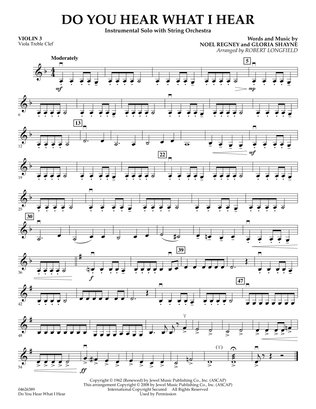 Do You Hear What I Hear - Violin 3 (Viola Treble Clef)