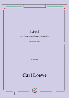 Book cover for C. Loewe-Lied,in D Major,for Voice and Piano
