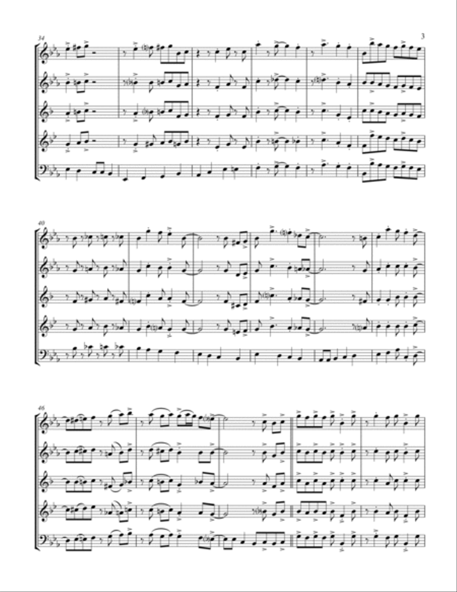 Jingle Bells (for Woodwind Quintet) Woodwind Quintet scores gallery preview page 4