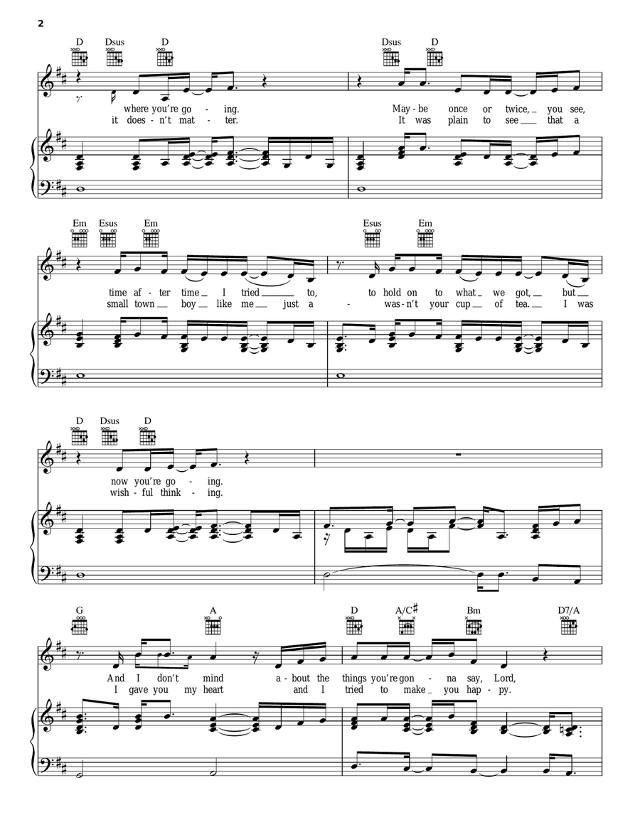 Sail On Piano, Vocal, Guitar scores gallery preview page 2