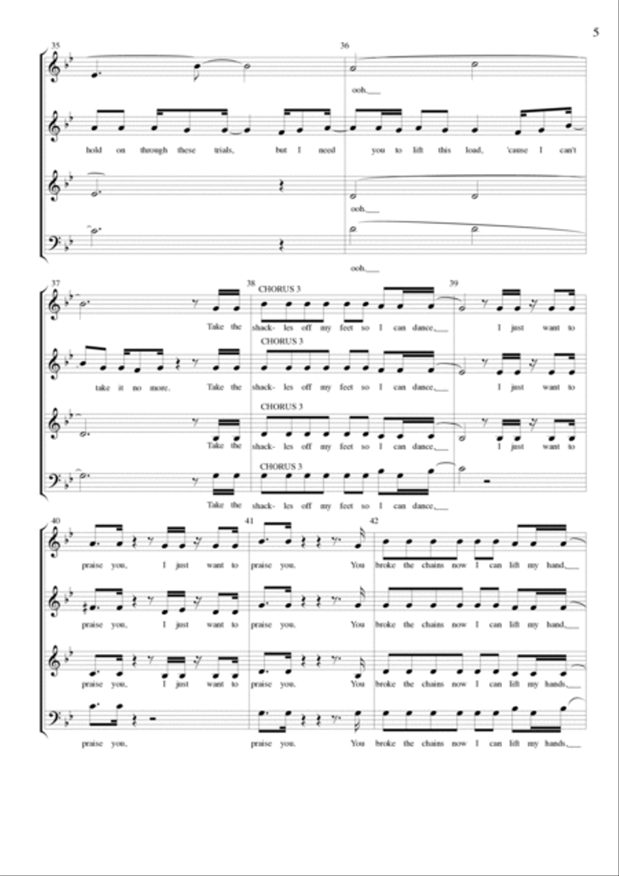 Shackles (praise You) 4-Part scores gallery preview page 5