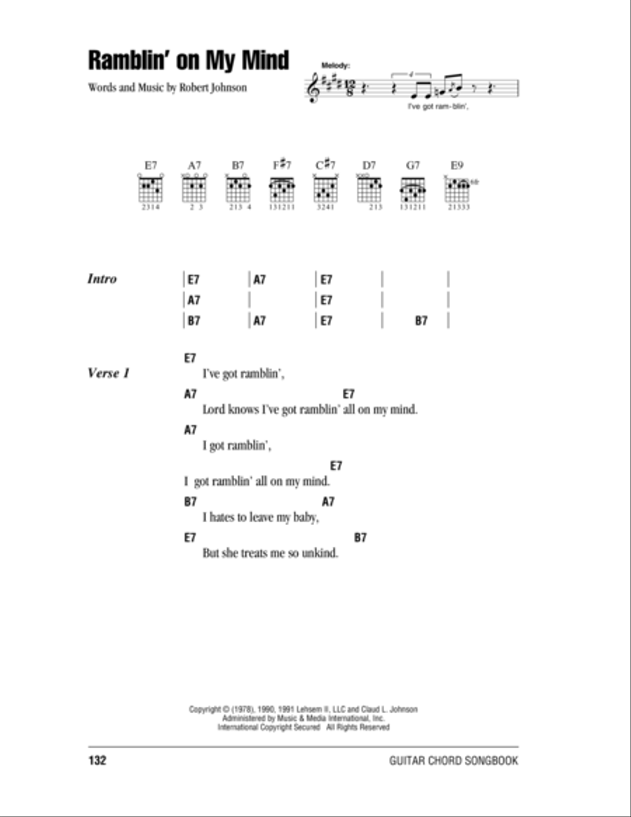 Ramblin' On My Mind Acoustic Guitar scores gallery preview page 1