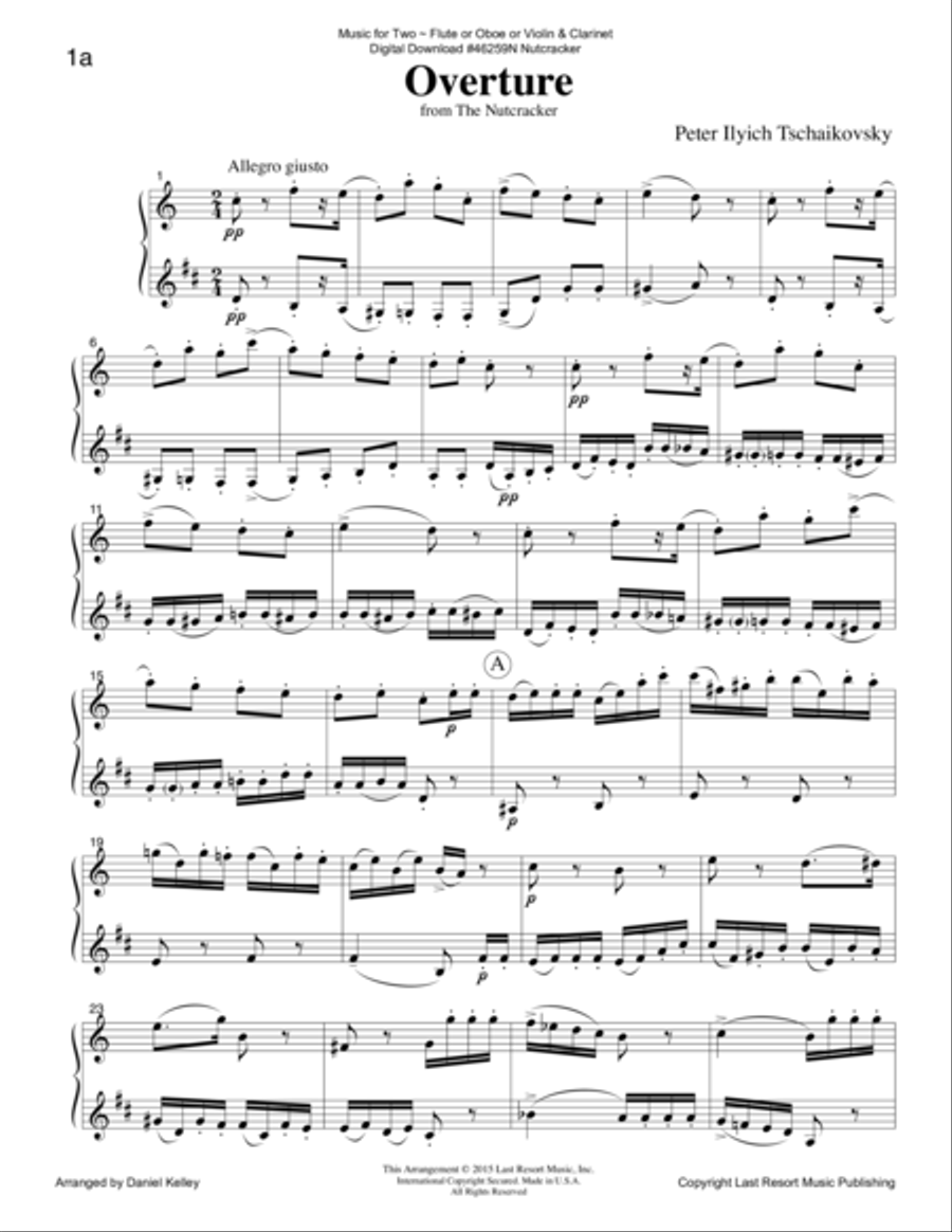 The Nutcracker - Duet - for Flute or Oboe or Violin & Clarinet - Music for Two Small Ensemble scores gallery preview page 2