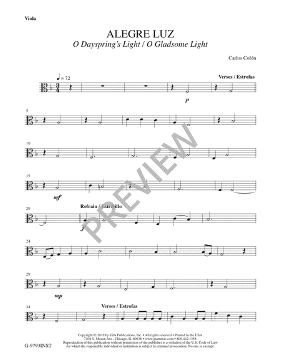 Alegre Luz - Instrument edition Cello scores gallery preview page 6