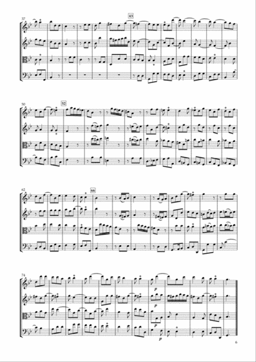 Sonata Op.34-1 for String Quartet String Quartet scores gallery preview page 6
