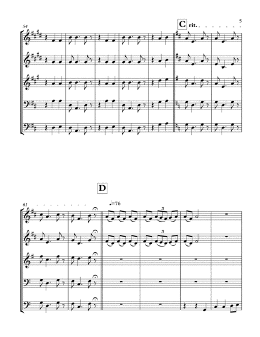 Away in a Manger for brass quintet Brass Quintet scores gallery preview page 5