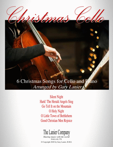 CHRISTMAS CELLO (6 Christmas songs for Cello & Piano with Score/Parts) image number null