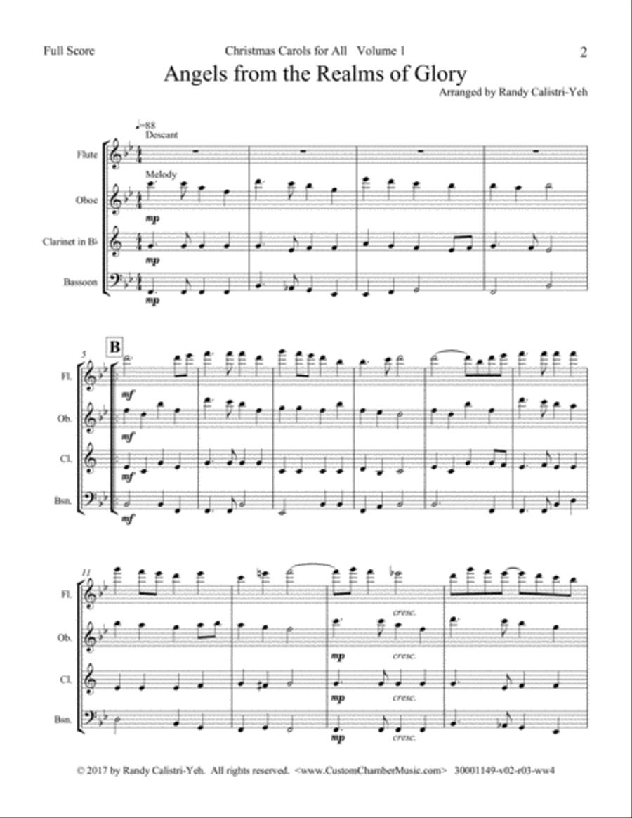 Christmas Carols for All, Volume 1 (for Woodwind Quartet) Woodwind Quartet scores gallery preview page 6