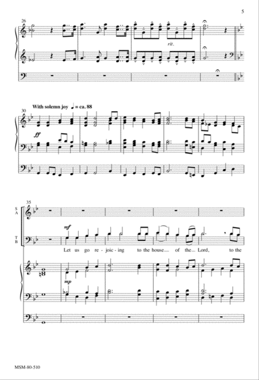Let Us Go Rejoicing: Fanfare, Introit, and Procession for the Dedication of a Church 4-Part scores gallery preview page 4