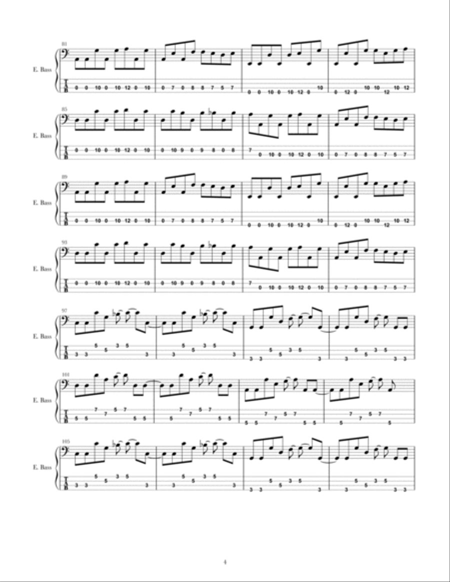 Hysteria Bass Guitar scores gallery preview page 4