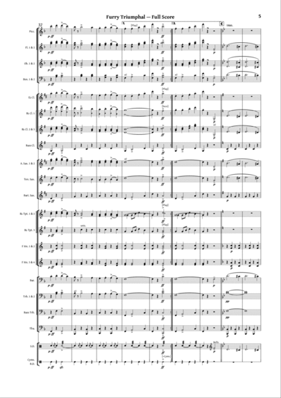 Furry Triumphal Concert Band scores gallery preview page 6