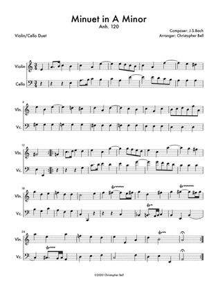 Minuet in A Minor, Anh 120 (Viola/Cello Duet)
