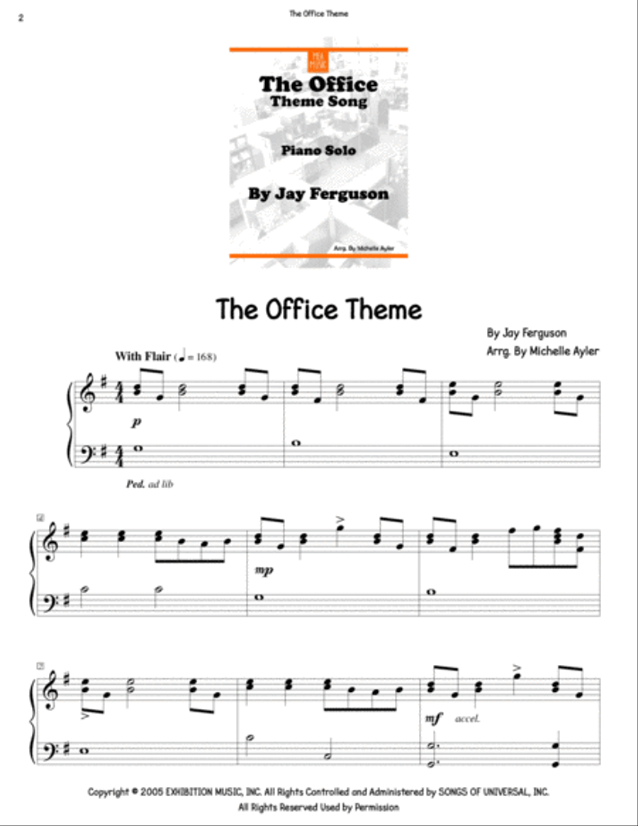 The Office - Theme The Office - Theme Piano Solo scores gallery preview page 2