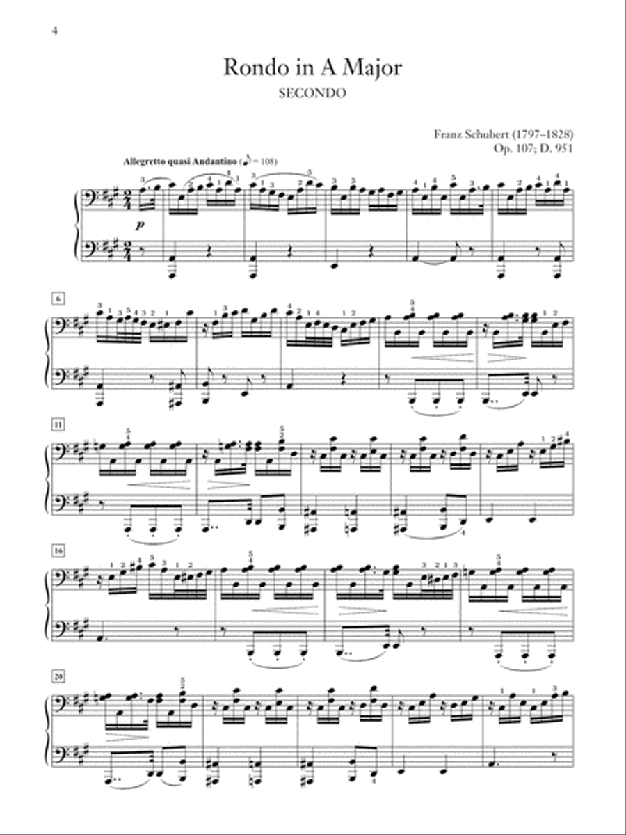 Schubert -- Rondo in A Major, Op. 107, D. 951 Small Ensemble scores gallery preview page 4