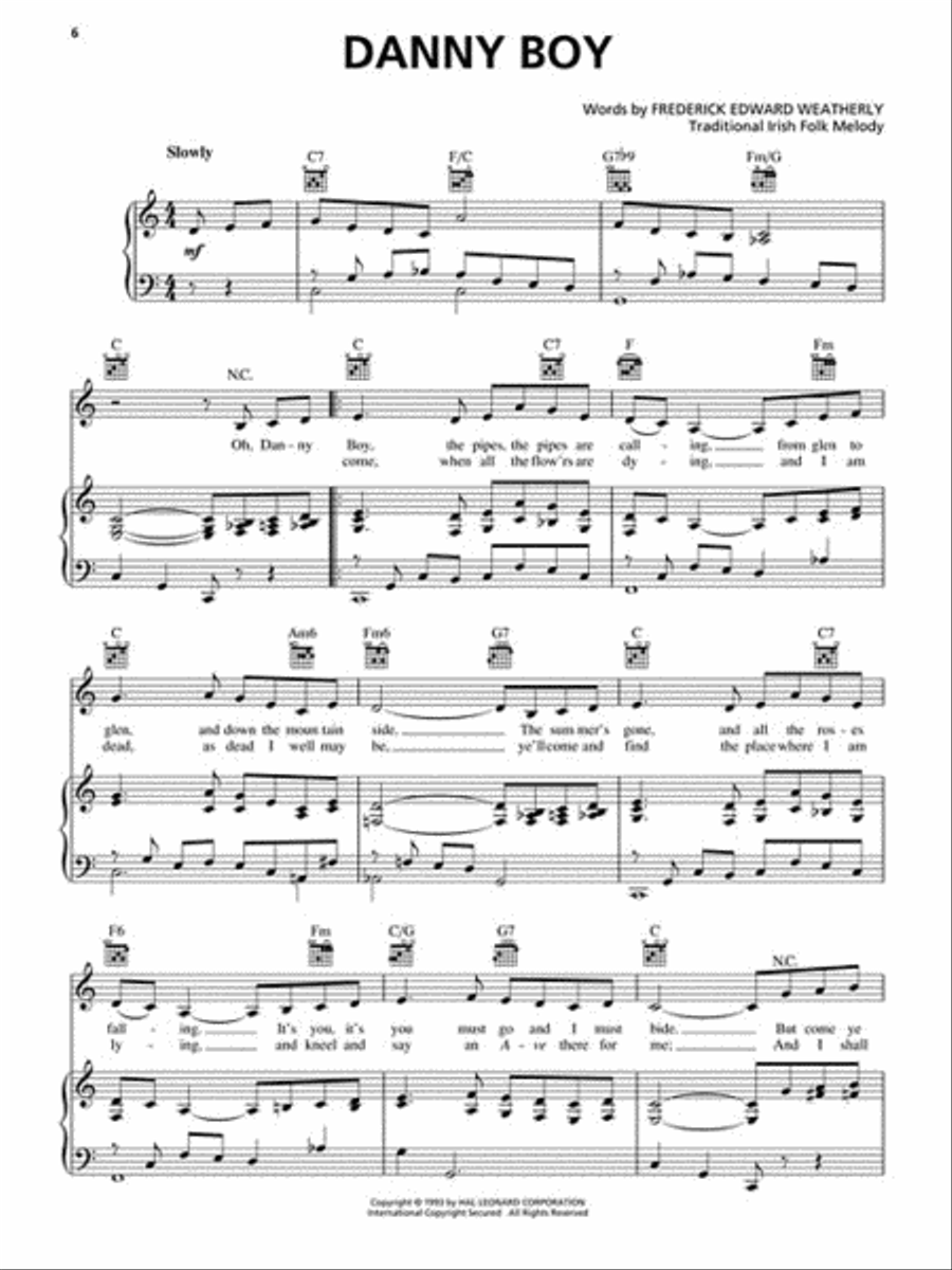 Irish Favorites Irish Favorites Piano, Vocal, Guitar scores gallery preview page 4