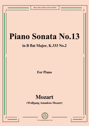 Book cover for Mozart-Piano Sonata No.13 in B flat Major,K.333,No.2