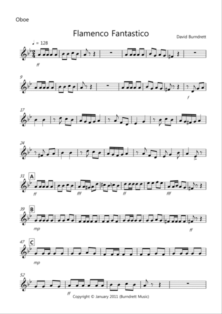 Flamanco Fantastico for Wind Quintet Woodwind Quartet scores gallery preview page 6