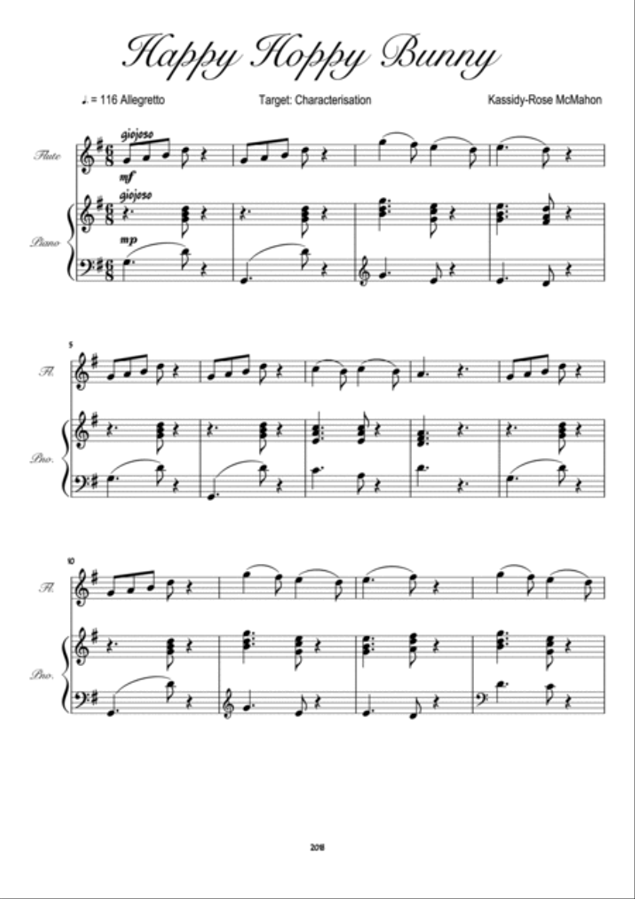 Happy Hoppy Bunny Flute Solo scores gallery preview page 2