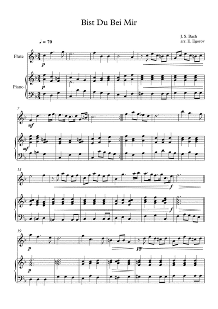 Bist Du Bei Mir, Johann Sebastian Bach, For Flute & Piano image number null
