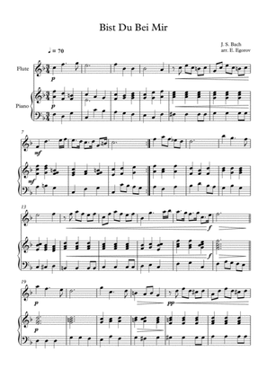 Bist Du Bei Mir, Johann Sebastian Bach, For Flute & Piano