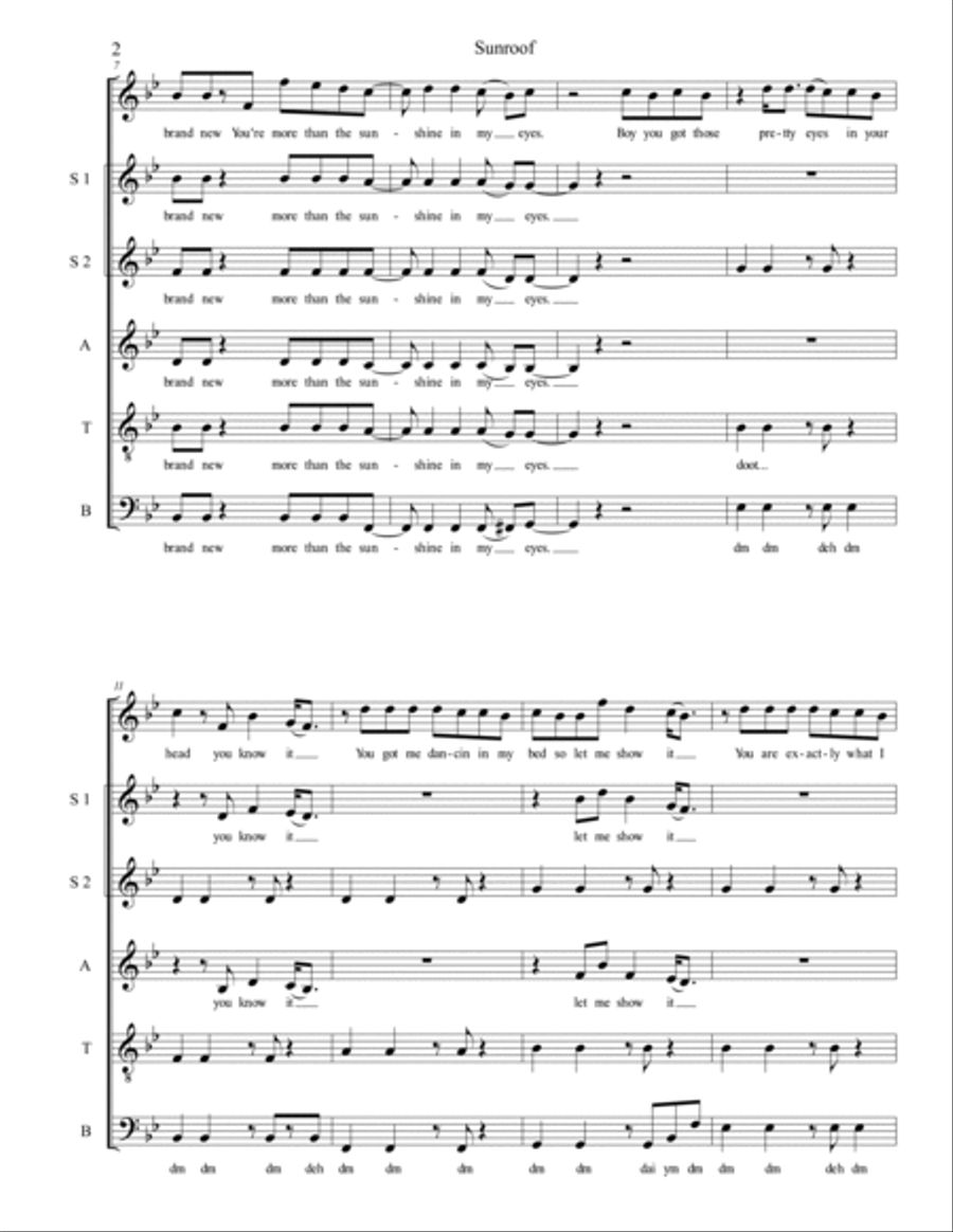 Sunroof 4-Part scores gallery preview page 2
