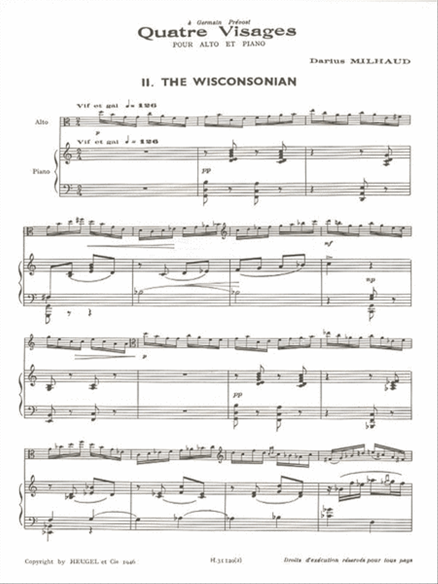 Four Faces: Ii. The Wisconsonian (viola And Piano) Piano Accompaniment scores gallery preview page 2
