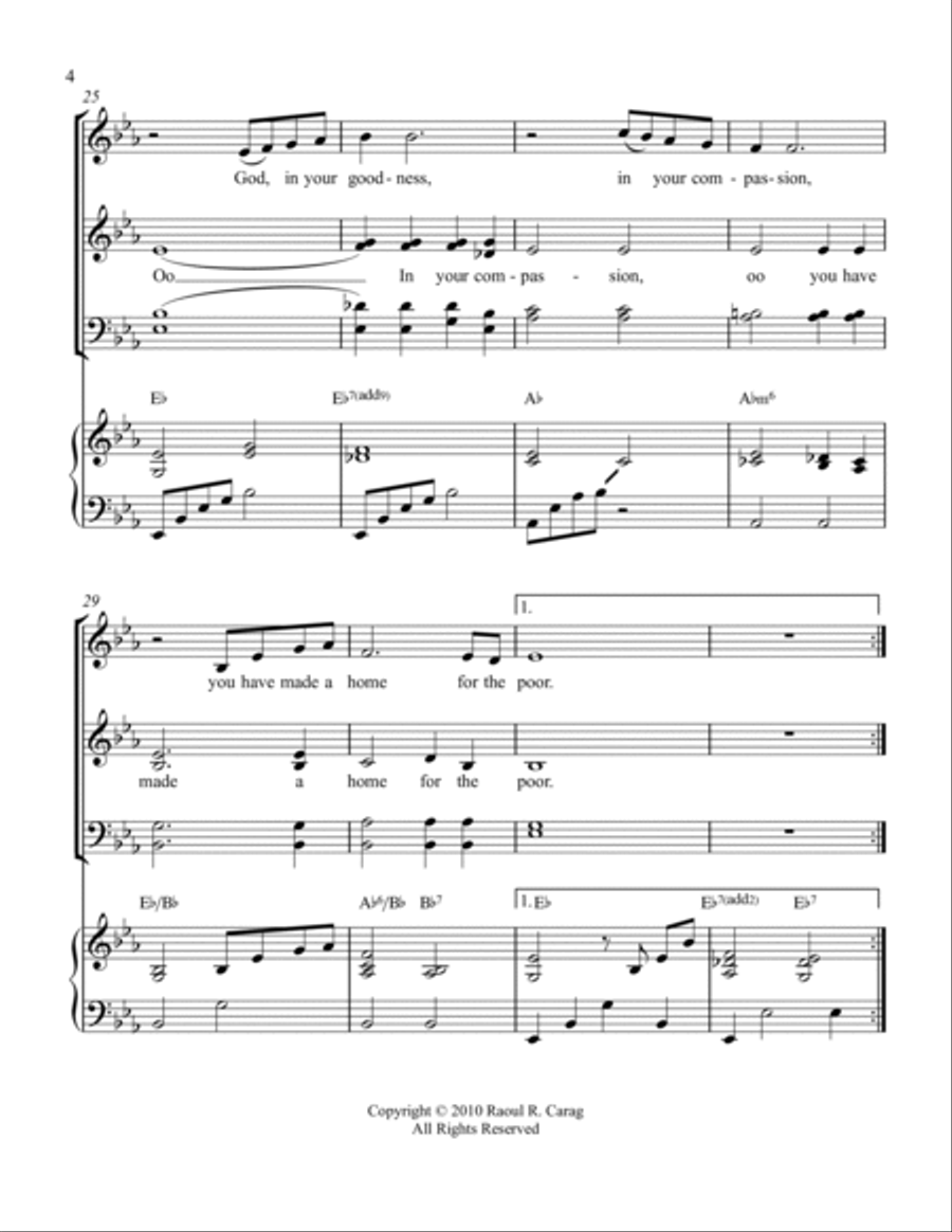 In Your Goodness (Psalm 68) 4-Part scores gallery preview page 4
