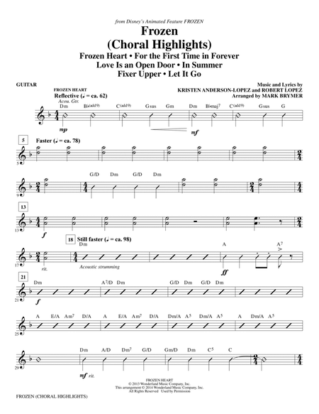 Frozen (Choral Highlights) (arr. Mark Brymer) - Guitar