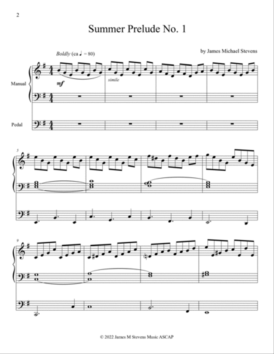 Summer Prelude No. 1 - Organ Solo Organ Solo scores gallery preview page 2